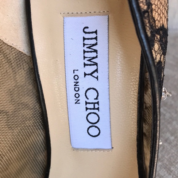 Jimmy Choo Black Lace Lyzo 100 Crystal Pumps - Picture 5 of 8